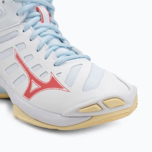 Damen Volleyballschuhe Mizuno Wave Voltage 2 Mid weiß/calypso coral/pale banana