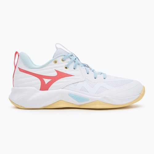 Damen Volleyballschuhe Mizuno Wave Momentum Pro weiß/calypso coral/pale banana