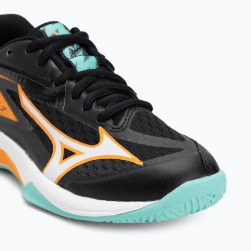 Kinder Volleyballschuhe Mizuno Lightning Star Z7 schwarz/tangelo/eisgrün