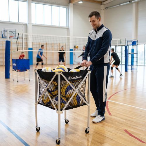 Ballwagen für Volleybälle OneTeam Black slot