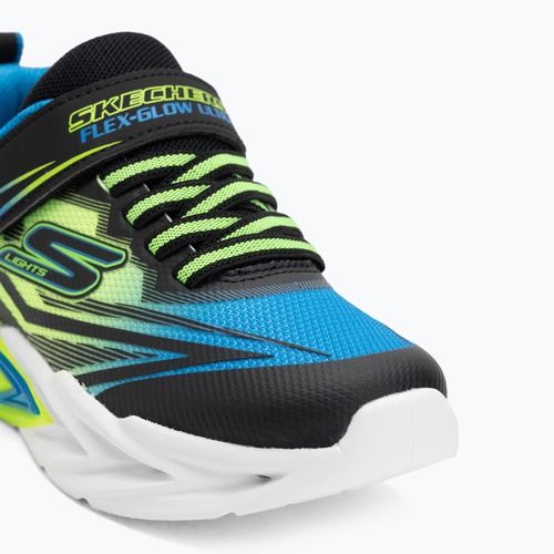 Kinder-Schuhe SKECHERS Flex-Glow Ultra schwarz/blau/lime