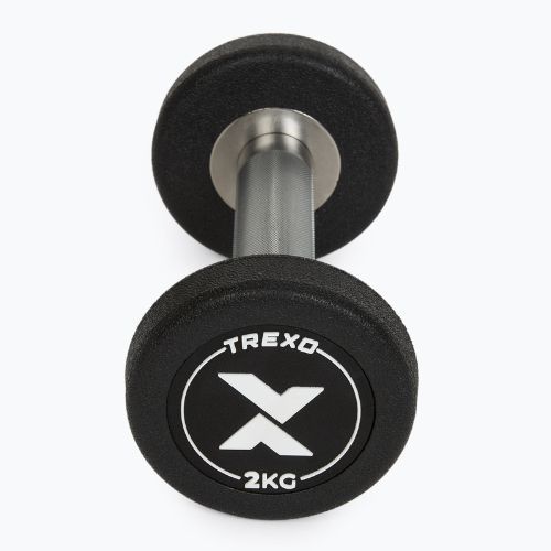 Gummierte Gusseisenhantel XTREXO Pro 2 kg black