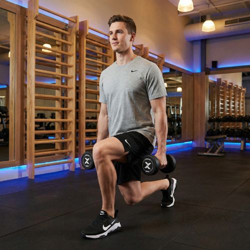 Gummierte Gusseisenhantel XTREXO Pro 6 kg black