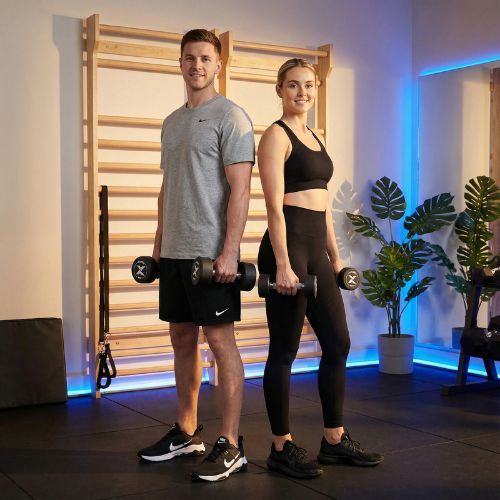 Gummierte Gusseisenhantel XTREXO Pro 8 kg black