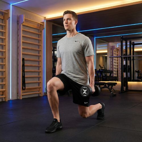 Gummierte Gusseisenhantel XTREXO Pro 16 kg black