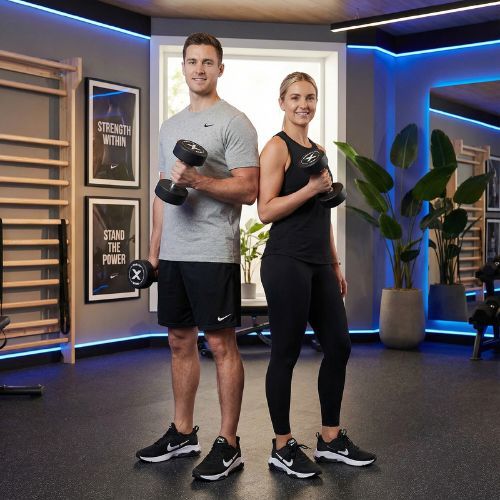 Gummierte Gusseisenhantel XTREXO Pro 20 kg black