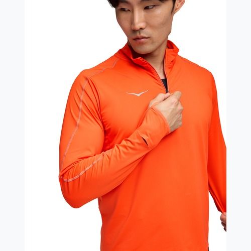 HOKA Herren Laufpullover GlideTech Quarter Zip lava