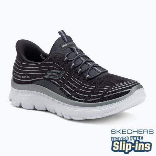 Damen Schuhe SKECHERS Summits Plus Soft Luster charcoal/silver