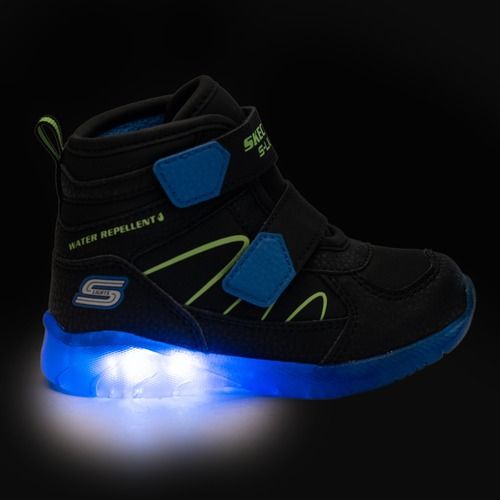 Kinder-Schuhe SKECHERS Illumi-Brights Splash Beams schwarz/blau/lime