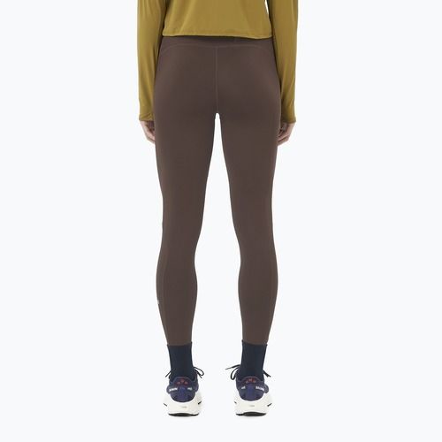 Damen-Laufleggings Salomon SHAKEout Core 28" coffee bean
