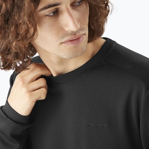Herren-Trekkingpullover Salomon Motomesh Crewneck deep black