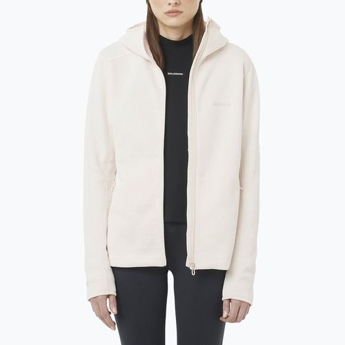 Salomon Damen Outline Warm Fleece Hoodie flüsterweiß