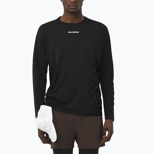 Langarm-Laufshirt für Herren Salomon Sense Aero GFX deep black