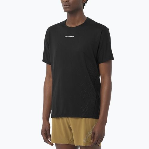 Herren-Laufshirt Salomon Sense Aero GFX deep black