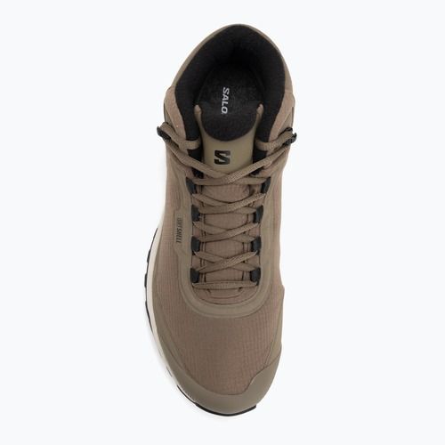 Herren-Trekking-Schuhe Salomon Shelter WP stone gray/schwarz/rainy day