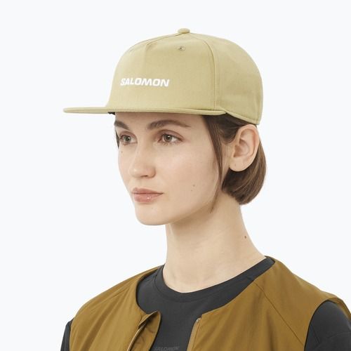 Salomon Logo Flat Cap grau-grün