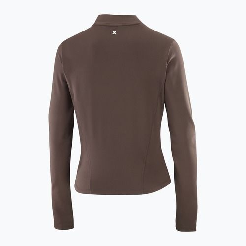 Damen-Langarmshirt zum Laufen Salomon Bliss Kaffeebohne