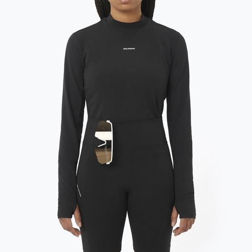 Damen-Langarmshirt zum Laufen Salomon Bliss deep black