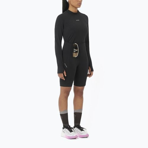 Damen-Langarmshirt zum Laufen Salomon Bliss deep black