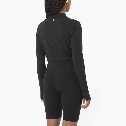 Damen-Langarmshirt zum Laufen Salomon Bliss deep black