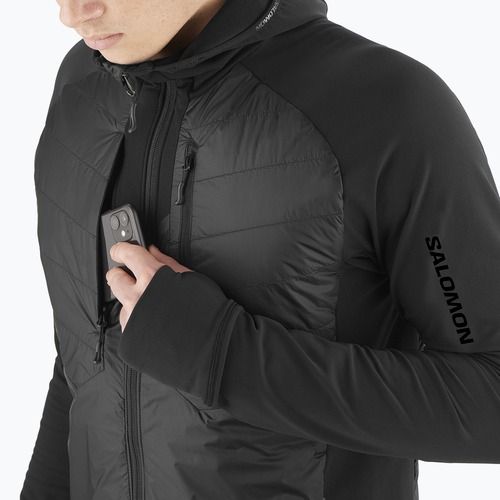 Salomon Elixir Hybrid Hoodie Herren Isolierte Jacke tiefschwarz