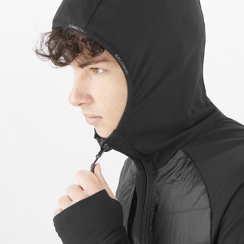 Salomon Elixir Hybrid Hoodie Herren Isolierte Jacke tiefschwarz