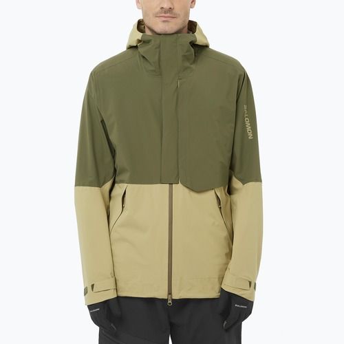 Herren Softshell-Jacke Salomon Outherpath Pro 2.5 l grau grün/weinblatt