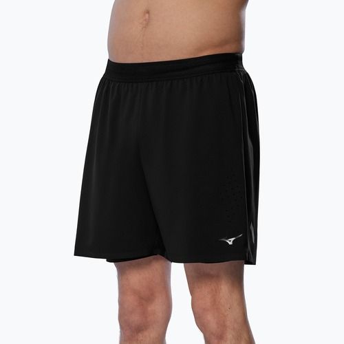 Mizuno Tech Light 5.5" 2IN1 Herren Laufshorts schwarz