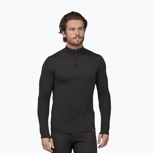 Herren Patagonia Cap Thermal Gewicht Zip Neck Sweatshirt schwarz