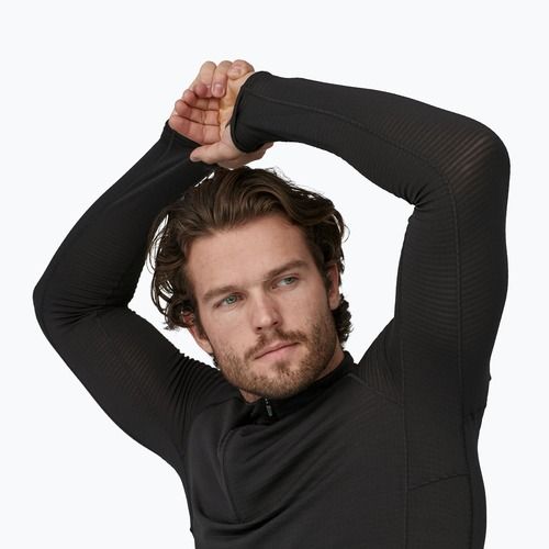 Herren Patagonia Cap Thermal Gewicht Zip Neck Sweatshirt schwarz