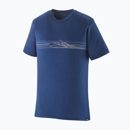 Herren Patagonia Cap Cool Merino Blend Graphic Shirt strata stripe / clement blue