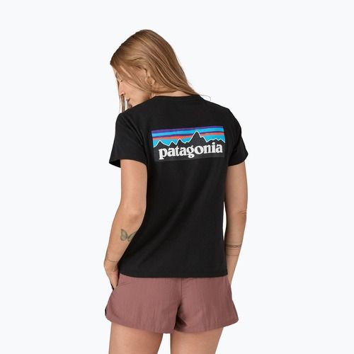 Damen Patagonia P-6 Logo Responsibili-Tee schwarz