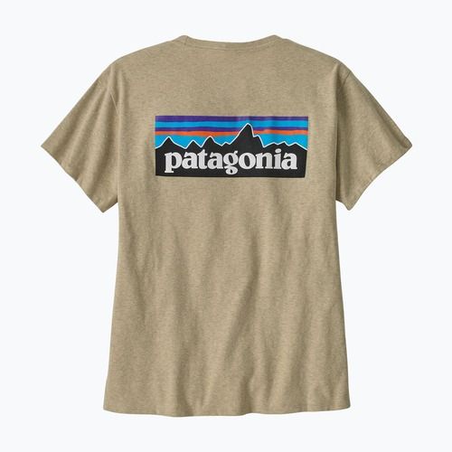 Damen Patagonia P-6 Logo Responsibili-Tee Bimsstein-T-Shirt