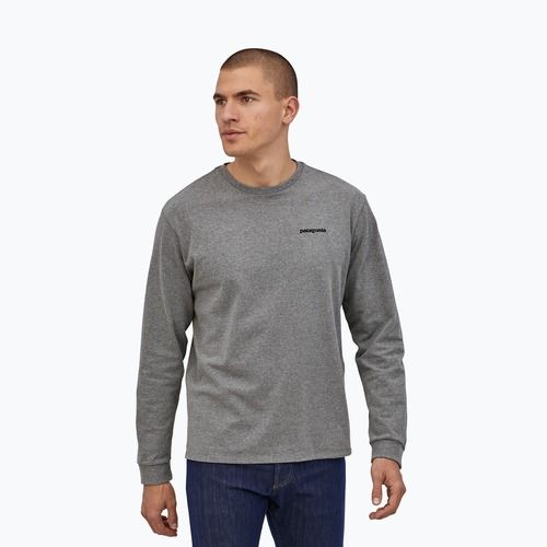 Patagonia P-6 Logo Responsibili gravel heather Longsleeve für Herren