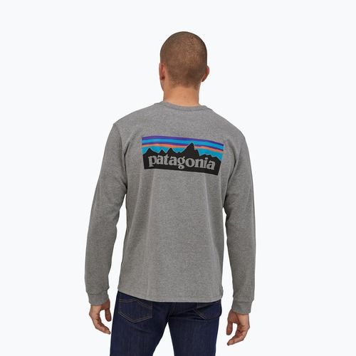 Patagonia P-6 Logo Responsibili gravel heather Longsleeve für Herren