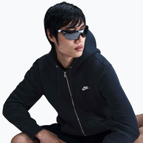 Nike Club Kapuzenpullover mit durchgehendem Reißverschluss für Männer obsidian/obsidian/weiß
