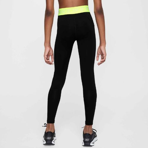 Nike Pro Dri-FIT comet schwarz/volt/weiß Kinder Leggings