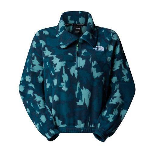 Hoodie Sweatshirt Damen The North Face Mountain Athletics Fleece 1/4 Zip Print deep cypress painted