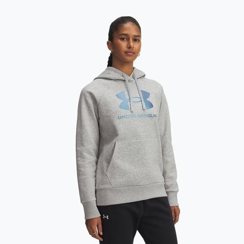 Hoodie Sweatshirt Damen Under Armour Rival Feelce Shimmer Hoody mod gray light heather/iridescent