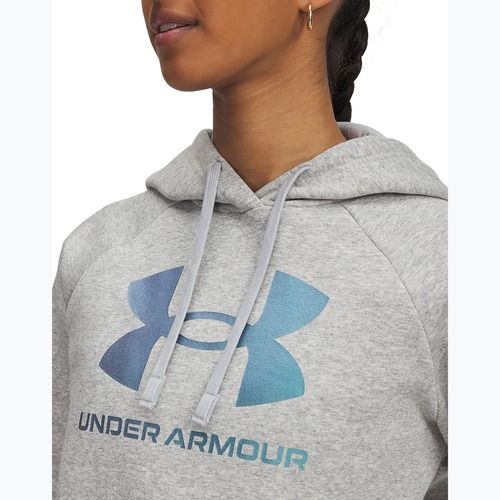 Hoodie Sweatshirt Damen Under Armour Rival Feelce Shimmer Hoody mod gray light heather/iridescent