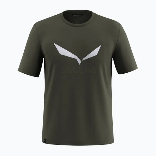 Herren T-Shirt Salewa Solidlogo Dry dark olive