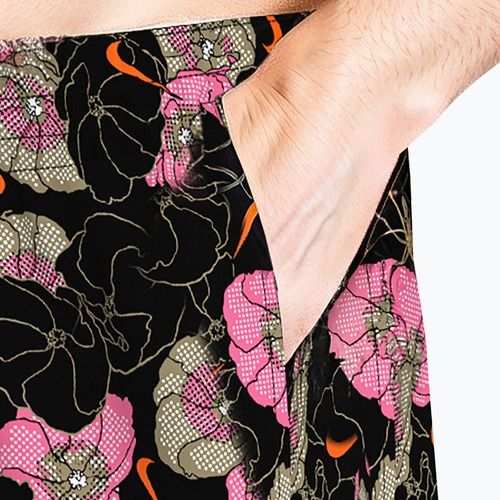 Herren Badeshorts Nike Multi Poppy Print 5" Volley black