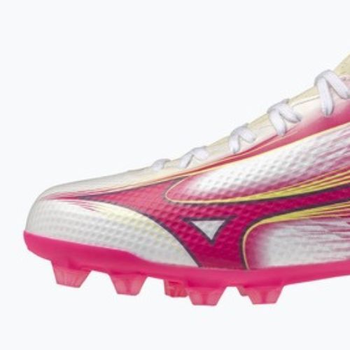 Kinder-Fußballschuhe Mizuno Alfa III Select Jr FG white/fuchsia purple