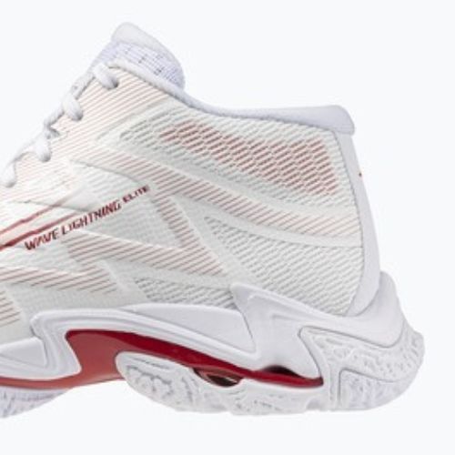 Damen-Volleyballschuhe Mizuno Wave Lightning Elite Mid white/rose elegance/lava falls