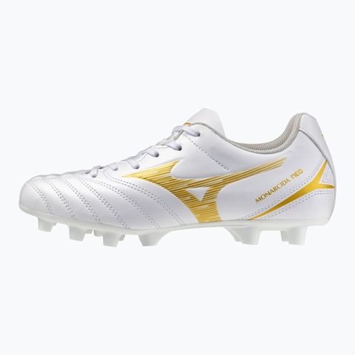 Kinder-Fußballschuhe Mizuno Monarcida Neo III Select FG white/mp gold