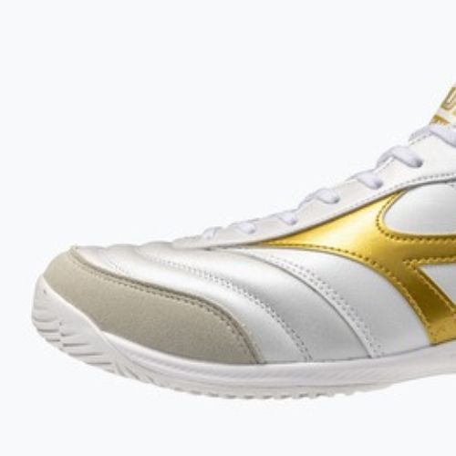 Fußballschuhe Mizuno Morelia Sala Elite IN white/football gold/galaxy silver