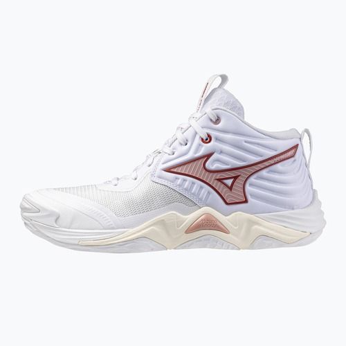 Damen-Volleyballschuhe  Mizuno Wave Momentum Elite Mid white/rose elegance/lava falls