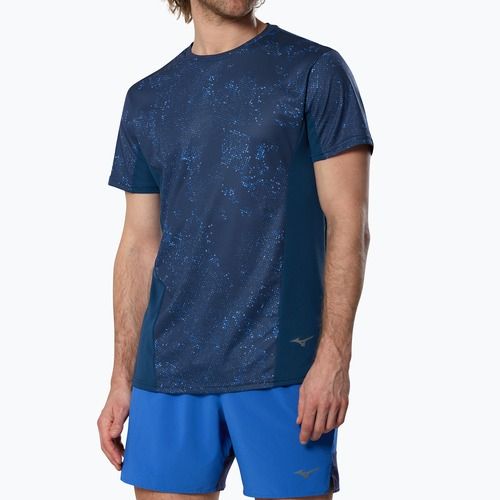 Herren-Laufshirt Mizuno Active DryAeroFlow Graphic estate blue