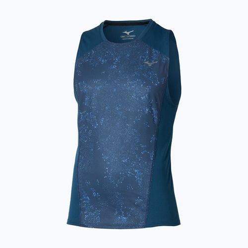 Herren-Lauf-Tanktop Mizuno Active DryAeroFlow Graphic Tank Top estate blue