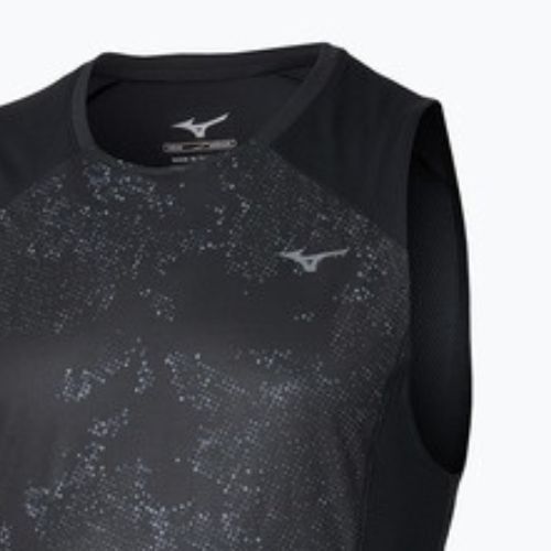 Herren-Lauf-Tanktop Mizuno Active DryAeroFlow Graphic Tank Top black/gray